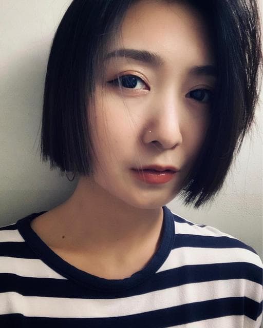 女生短髮、長瀏海、粗硬髮
