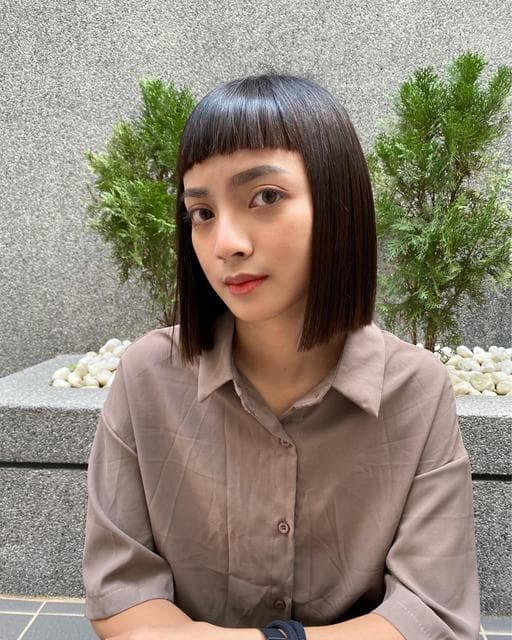 女生中長髮、溫塑燙、細軟髮