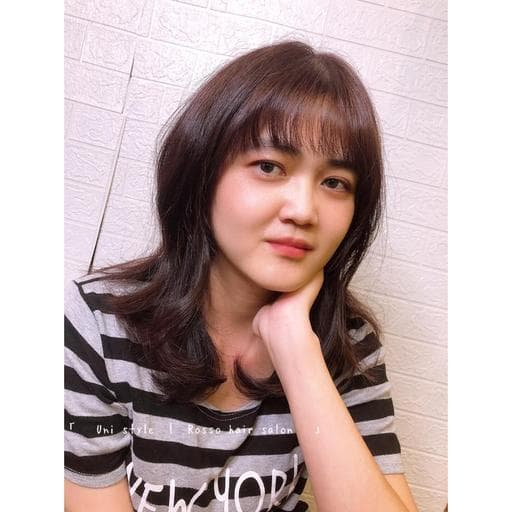 短瀏海、不用漂髮、女生中長髮