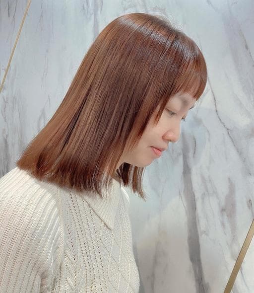 女生中長髮、女生染髮、短瀏海