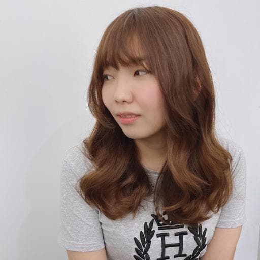 女生中長髮、韓系捲度、溫塑燙