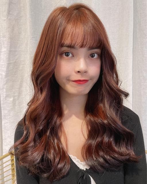 女生長髮、女生染髮、蜜糖橘