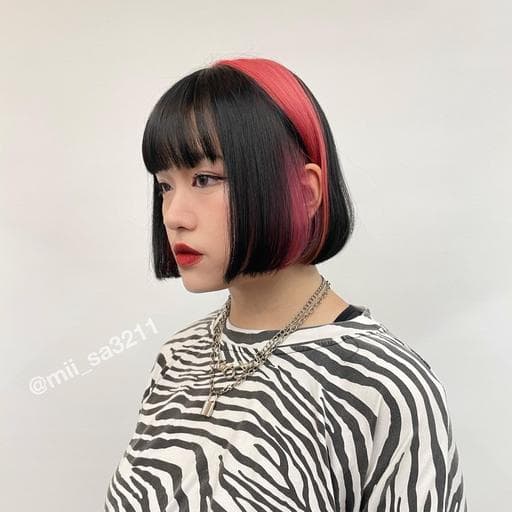 女生中長髮、特殊色、設計染