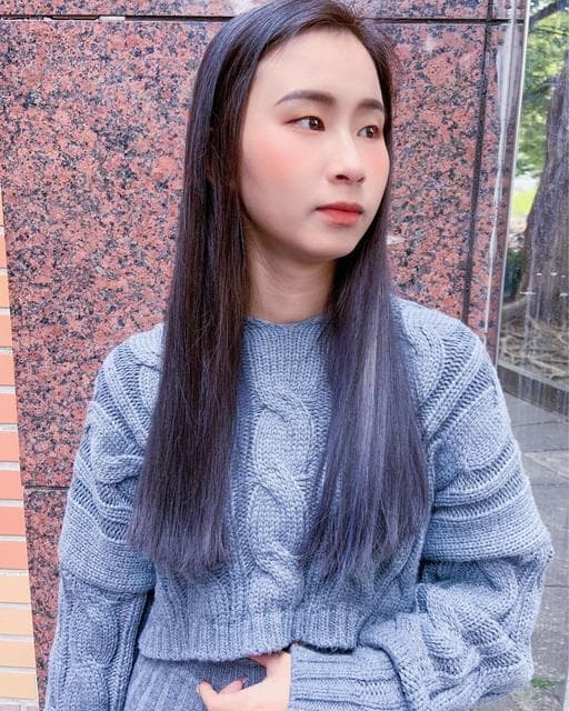 長瀏海、漂色、女生長髮