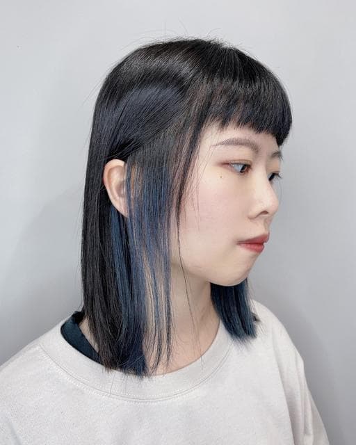 女生中長髮、挑染、設計染