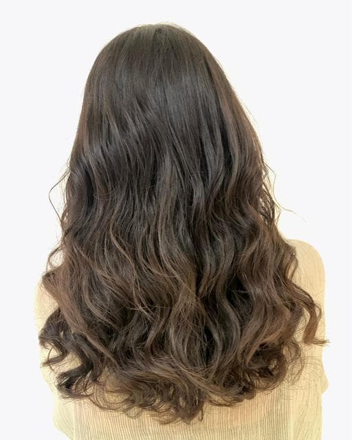 女生中長髮、溫塑燙、粗硬髮