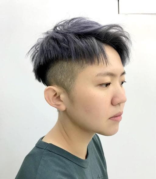 男生短髮、漂色、灰色系