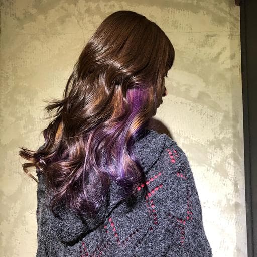 長瀏海、漂色、女生長髮