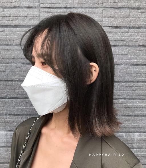 女生中長髮、長瀏海、設計染