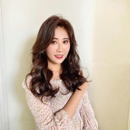 女神系捲髮、長瀏海、女生染燙