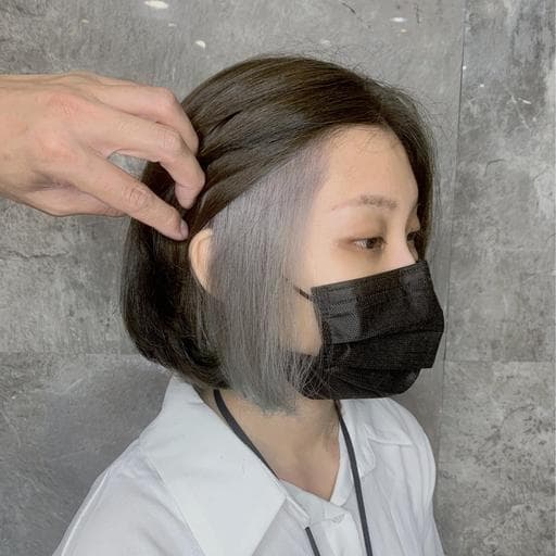 女生短髮、長瀏海、漂色