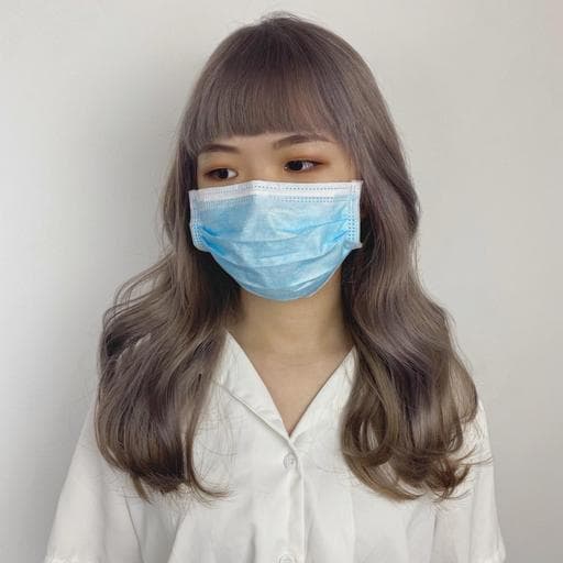 女生長髮、紫灰、霧灰紫