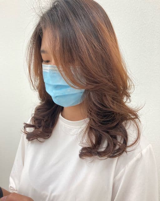 女生中長髮、女生燙髮、溫塑燙