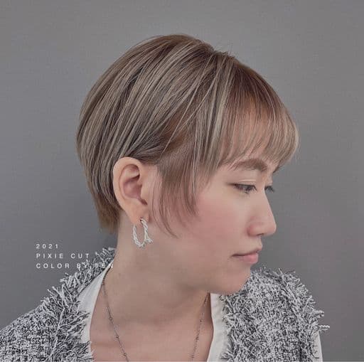 女生短髮、短瀏海、女生染髮