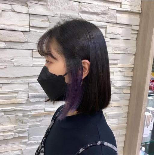 女生中長髮、燙直、女生染燙