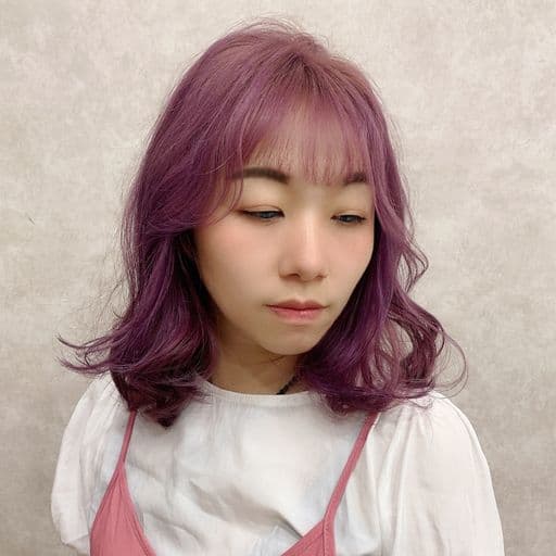 女生中長髮、長瀏海、女生染髮