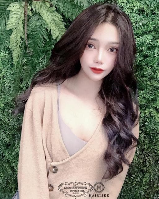長瀏海、漂色、女生長髮