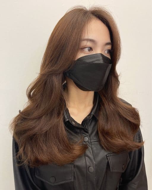 女生中長髮、長瀏海、女生染髮
