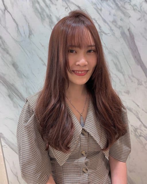 女生長髮、短瀏海、女生染髮