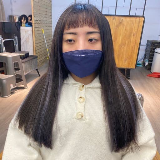 女生長髮、短瀏海、女生染髮