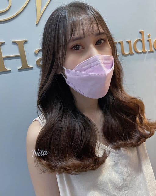 女生長髮、短瀏海、女生染髮