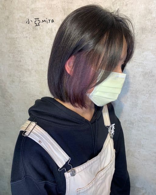 女生中長髮、長瀏海、女生染髮