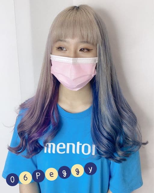 女生長髮、短瀏海、女生染髮