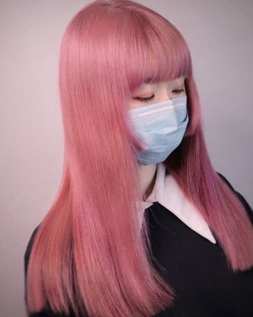 女生長髮、短瀏海、女生染髮