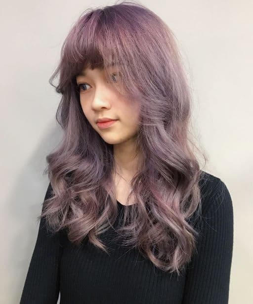 女生長髮、短瀏海、女生染髮