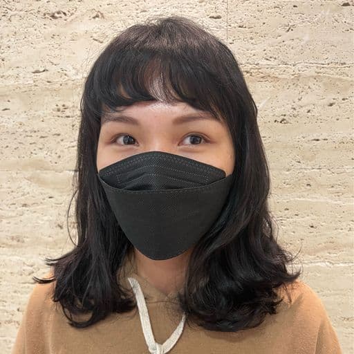女生中長髮、短瀏海、女生燙髮