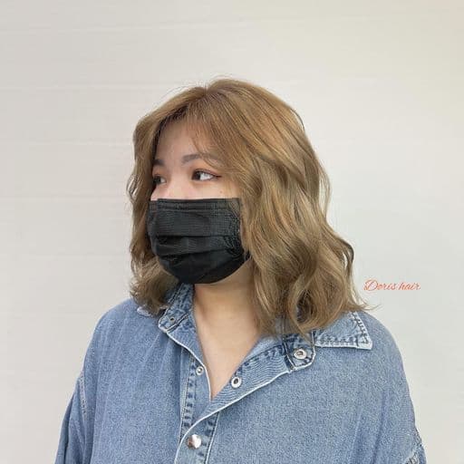 女生中長髮、長瀏海、女生染髮