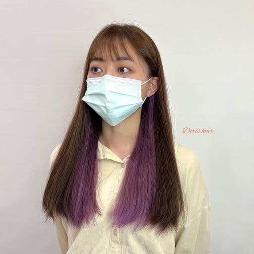 女生長髮、短瀏海、女生染髮