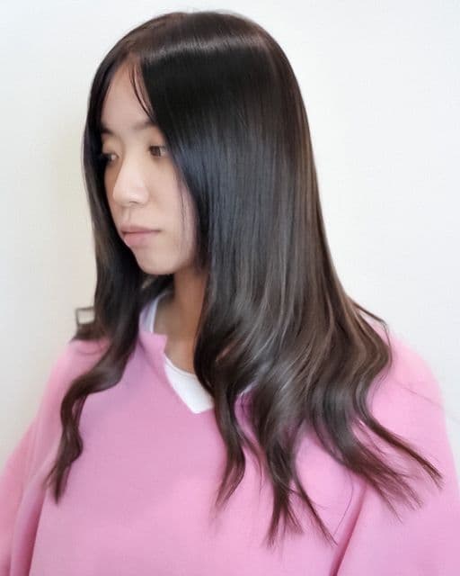 女生中長髮、長瀏海、女生染髮