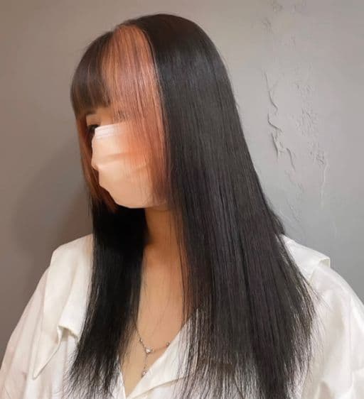 女生長髮、短瀏海、女生染髮
