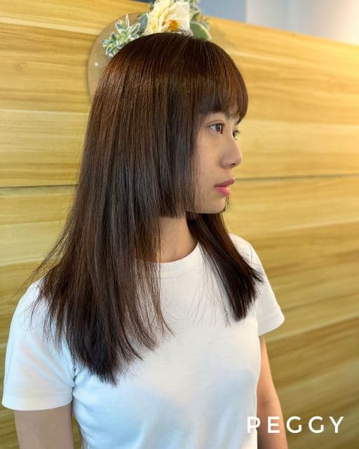 女生長髮、短瀏海、女生染髮