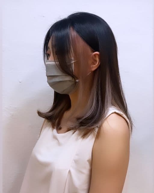 女生中長髮、長瀏海、女生染髮