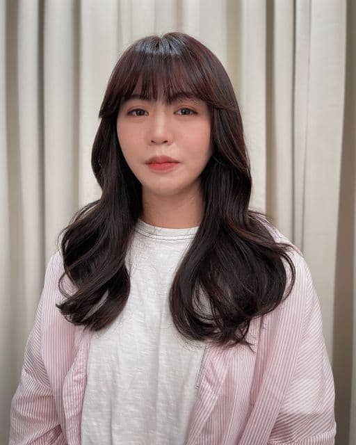 女生長髮、短瀏海、女生染髮