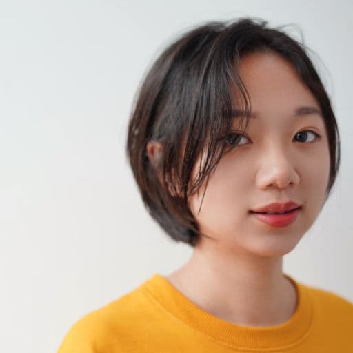 女生短髮、長瀏海、圓臉