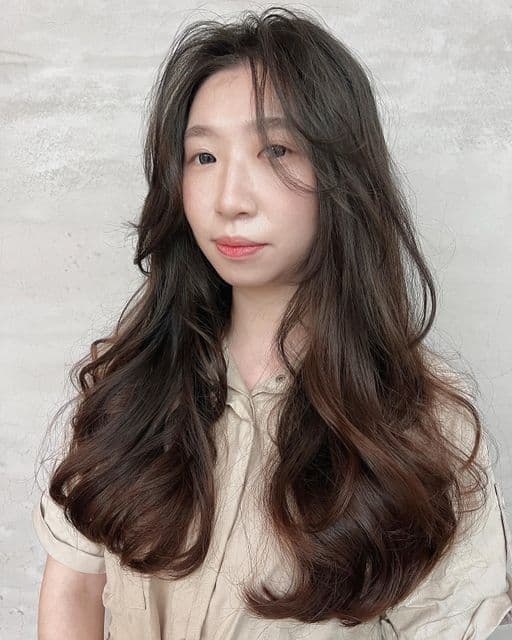 女生長髮、鬆軟雲朵燙、韓系