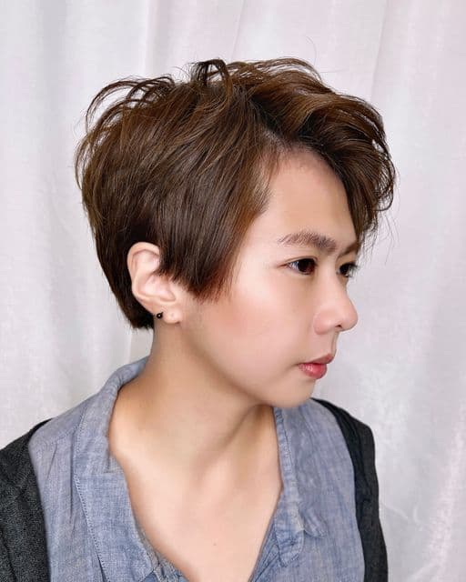 女生短髮、女生染髮、不用漂髮