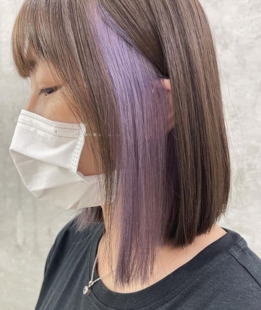 女生中長髮、短瀏海、女生染髮