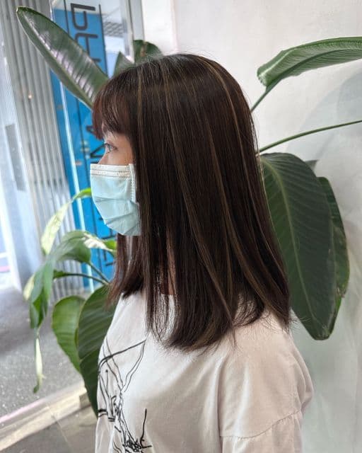 女生中長髮、桃園染髮、挑染