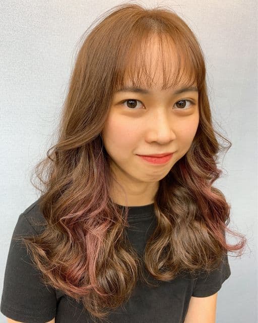 女生長髮、短瀏海、女生染髮