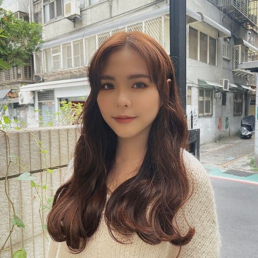 女生長髮、短瀏海、女生染髮