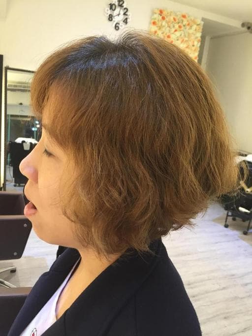 女生短髮、清新中短髮-(耳下肩上)、浪漫大卷