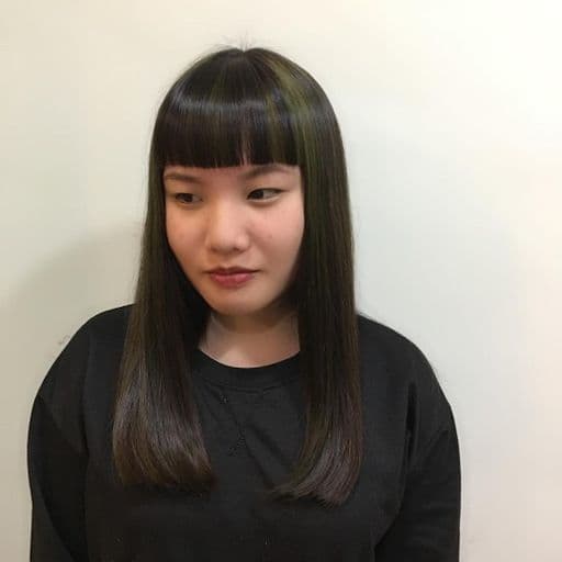 女生長髮、短瀏海、女生染髮