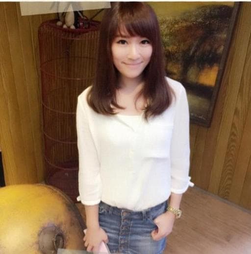 女生眉上瀏海、女生長髮、染髮