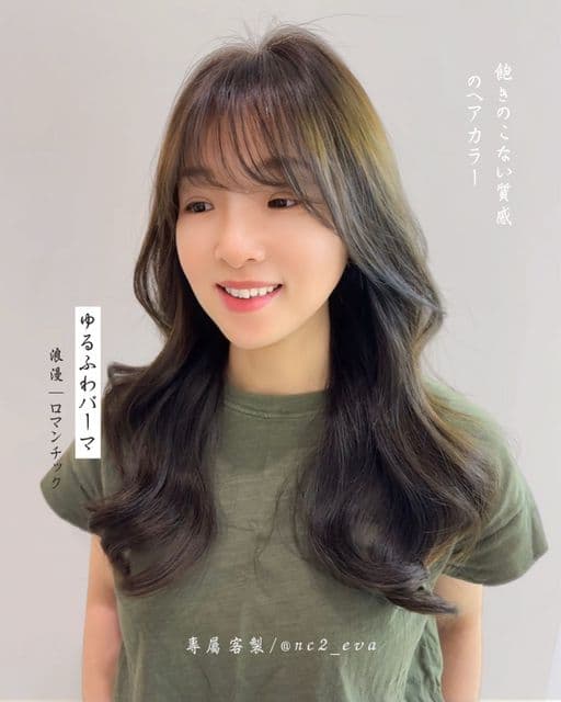 女生長髮、短瀏海、女生染髮