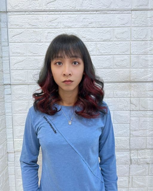 女生中長髮、女生染髮、不用漂髮