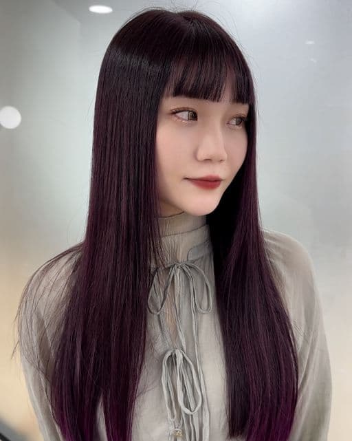 女生長髮、短瀏海、女生染髮
